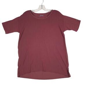 Columbia Womens Medium Shirt Short Sleeve Maroon Cozy Casual Soft Hiking